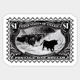 Western Cattle in Storm Sticker